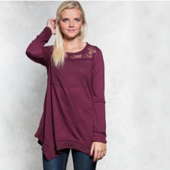 Tops - Plus Size Hanky Hem Fleece